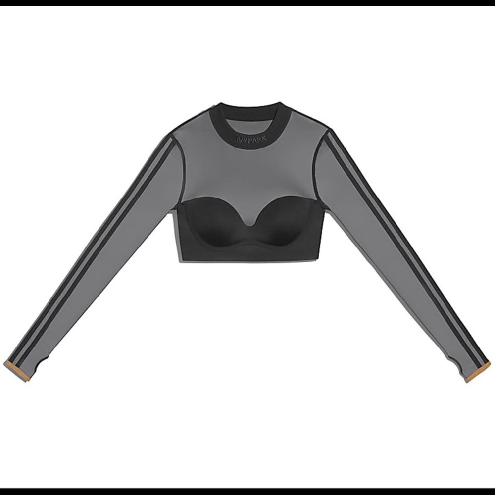 Ivy Park Long Sleeve Mesh Crop Top
